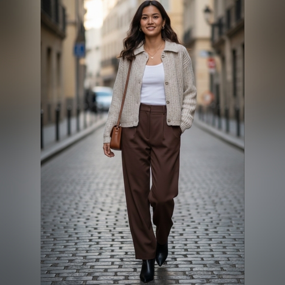 Rare Vintage Eddie Bauer 80s Oatmeal Wool Cardigan  NWT Made in UK  Size:M - Picture 2 of 15